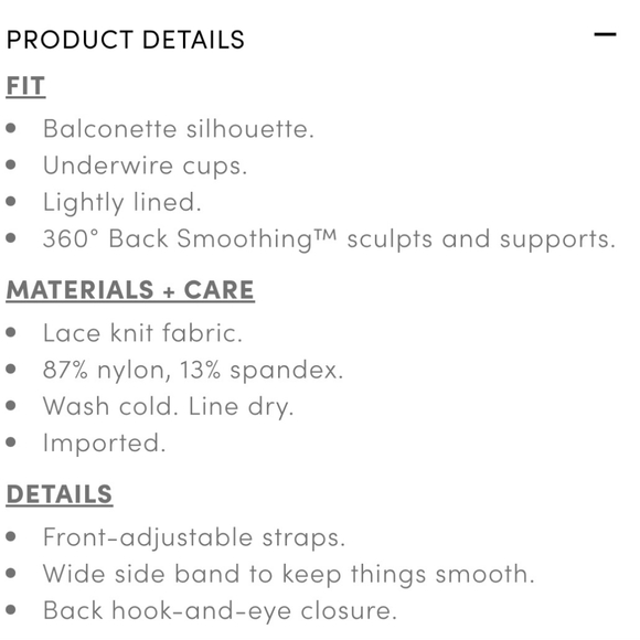 Full-Coverage Balconette Lightly Lined Floral Lace 360° Back Smoothing® Bra - Picture 3 of 5